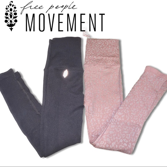Set of 2 New Free People Movement Ribbed Leggings - Picture 2 of 13